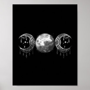 Poster Deusa da Lua Tripla Feminista Pagan Witch Hallowee