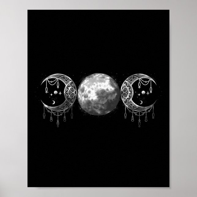 Poster Deusa da Lua Tripla Feminista Pagan Witch Hallowee (Frente)