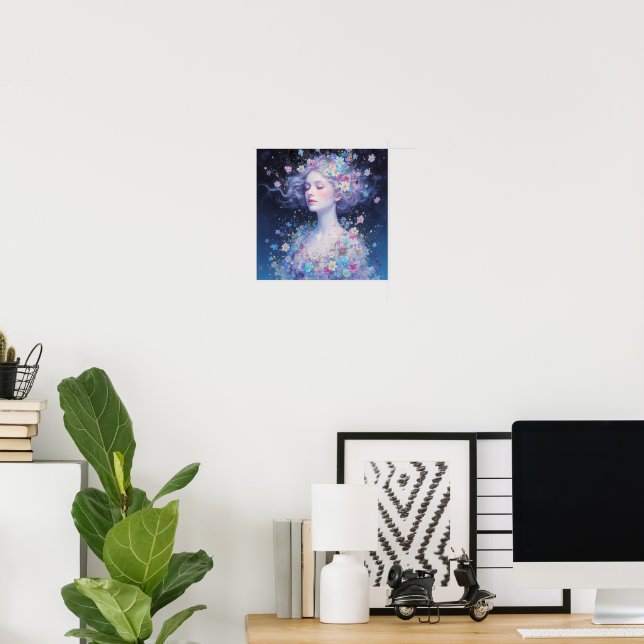 Poster "Deusa da Luz – Serenidade em Flor" (Escritório em casa)