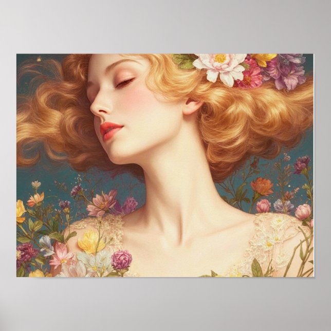 Poster “Deusa da Luz – Sussurro de Flores” (Frente)