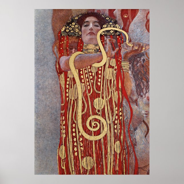 Poster Deusa da Saúde, Higieia (Salus), Gustav Klimt (Frente)