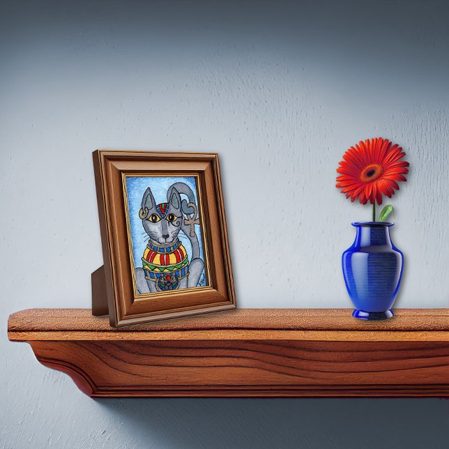 Póster Deusa de Gato Egípcia Bastet Mini Arte Folk (Criador carregado)