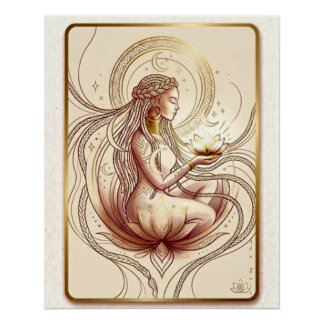 Póster Deusa do Lótus Sagrado Espiritual