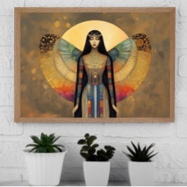 Poster Deusa Egípcia Antiga Isis Arte Dourada Arco Arco-Í