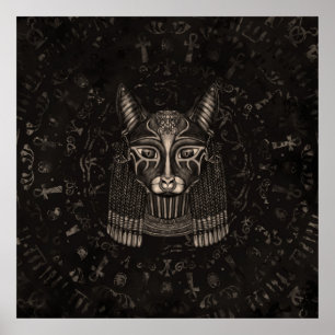 Poster Deusa Egípcia Basteta - Sépia