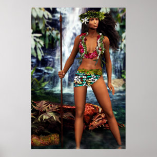 Poster Deusa havaiana do dragão