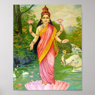 Poster Deusa Hindu de Lakshmi