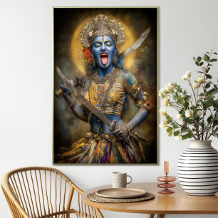 Poster Deusa Hindu Kali Modern Painting Shakti Art