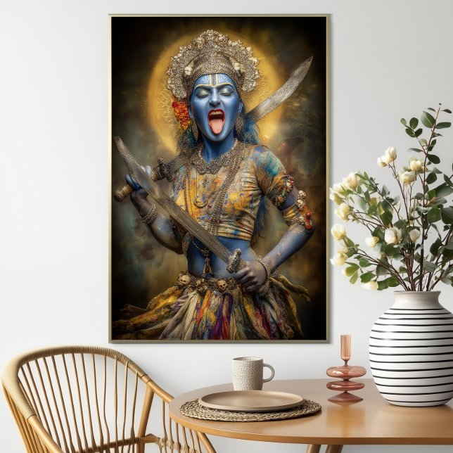 Poster Deusa Hindu Kali Modern Painting Shakti Art (Criador carregado)