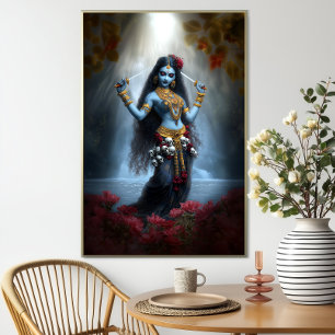 Poster Deusa Kali Ma Fantasia Artística de Cachoeira Flor