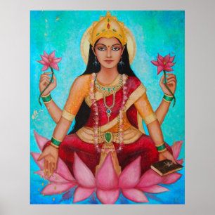Póster Deusa Lakshmi - arte original por Dori Hartley