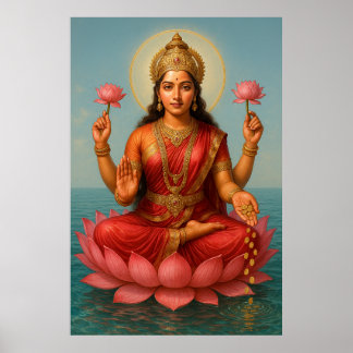 Poster Deusa Lakshmi | Energia divina da riqueza e P