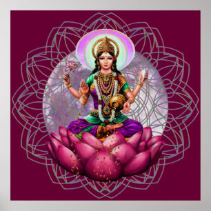 Póster Deusa Lakshmi - mandala de benção