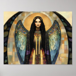 Poster Deusa Lilith Dark Rainbow Mosaic Painting