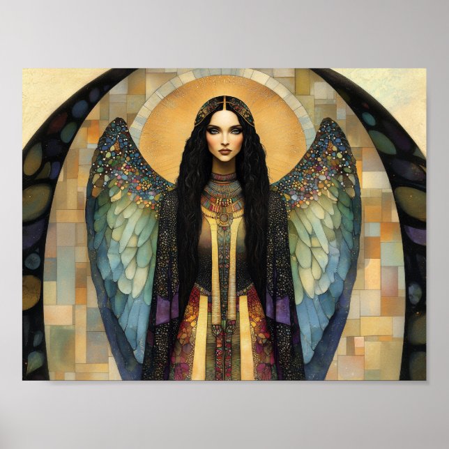 Poster Deusa Lilith Dark Rainbow Mosaic Painting (Frente)