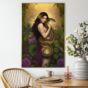 Poster Deusa Lilith no Jardim da Cobra Arte Éden