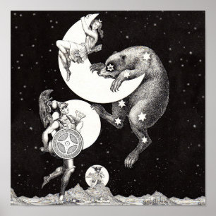 Poster Deusa Lunar Celestial Antiga & Ursa Maior