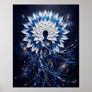 Poster Deusa Mandala de Impasto Celestial