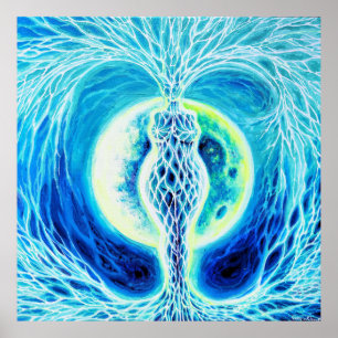 Poster Deusa neolítica com lua