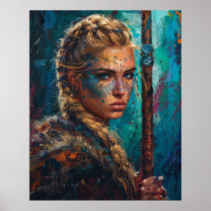 Poster Deusa Nórdica Freyja Rainha de Valquyries Blonde P