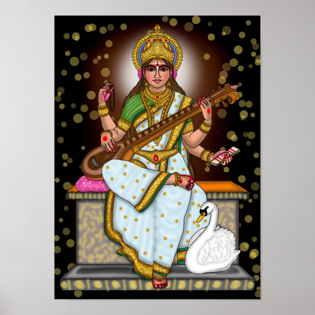 Poster Deusa Saraswati  (Frente)
