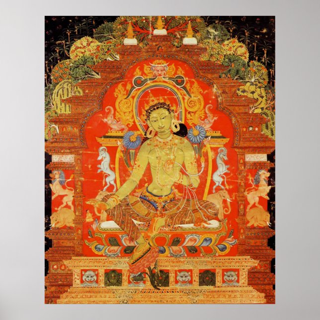 Póster Deusa tibetana Verde Tara (Frente)