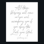 Poster Deuteronomia 28:2<br><div class="desc">Todas essas bênçãos irão te acompanhar se você obedecer o Senhor seu Deus. -Deuteronomia 28:2</div>