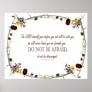 Poster Deuteronomia 31:8, não tenha medo, Décor