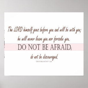 Poster Deuteronomy 31:8, Não Tenha Medo, Senhor com Você