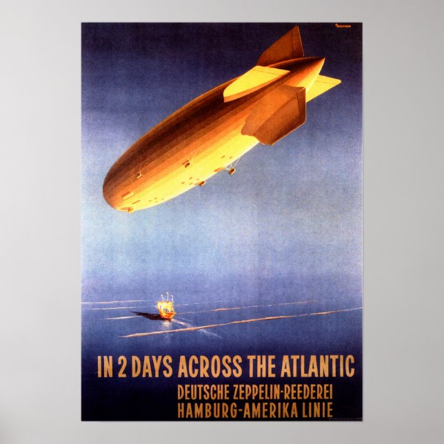 Poster DEUTSCHE ZEPPELIN 2 Dias Na Vintagem Atlântica (Frente)