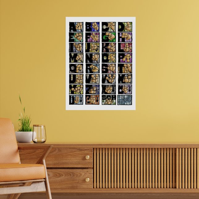 Poster Deutsches Fingeralphabet 3 (2025) (Sala de Estar 2)
