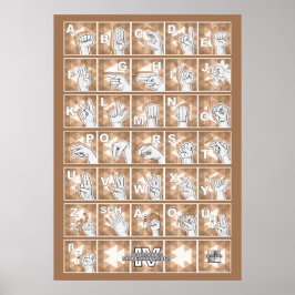 Poster Deutsches Fingeralphabet 4 - braun /
