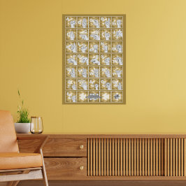 Poster Deutsches Fingeralphabet 4 - gelb /