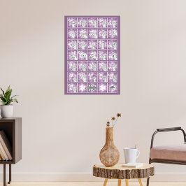 Poster Deutsches Fingeralphabet 4 - lavendelgrau /