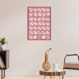 Poster Deutsches Fingeralphabet 4 - rot /
