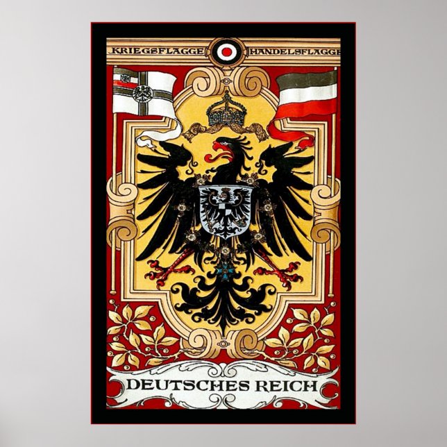 Poster Deutsches Reich ~ Vintage Alemão WW1 (Frente)