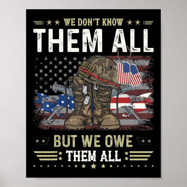 Poster Devemos-Lhes Todos Os Veteranos Partióticos Do Mem (Frente)