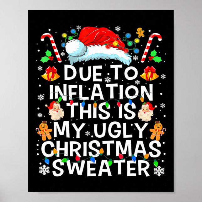 Poster Devido À Inflação Homens Engraçados De Natal Feios (Frente)