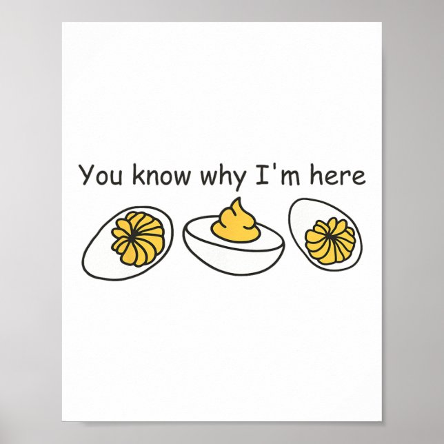 Poster Deviled Egg You Know Why I'm Here Retro Thanksgivi (Frente)
