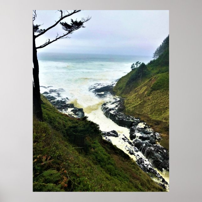 Poster Devil's Churn, Cape Perpetua, Costa do Oregon (Frente)