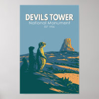 Devils Tower National Monuuurie Dog Vintage