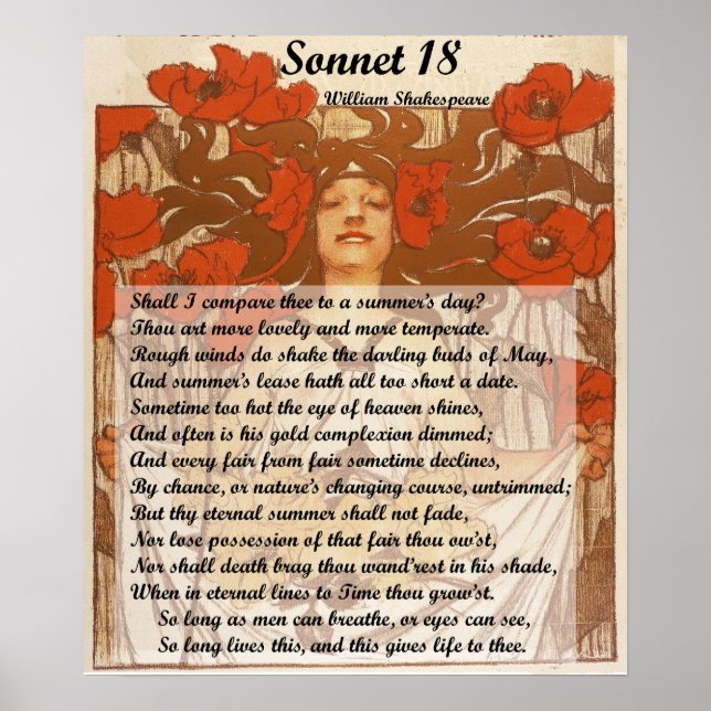 Póster Devo compará-lo a um Shakespeare do dia de verão (Frente)