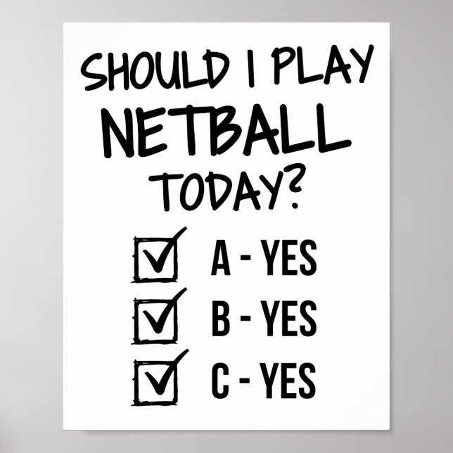 Poster Devo jogar netball hoje? (Frente)