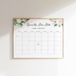 Poster DEVON Adivinha O Jogo De Chá de fraldas De Data De