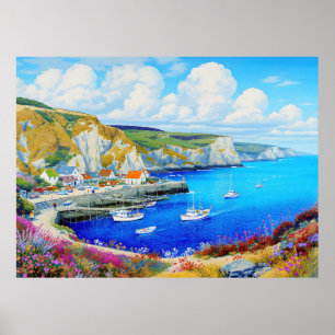 Poster "Devon Harbor Dreamscape" - Uma paisagem marinha i