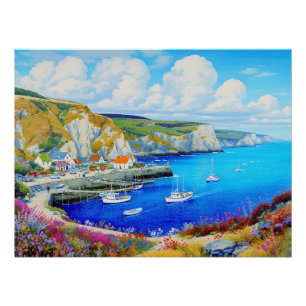 Póster "Devon Harbor Dreamscape" - Uma paisagem marinha i