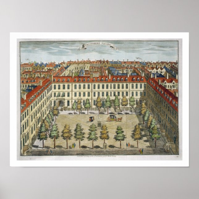 Poster Devonshire Square, para "Stow's Survey of London", (Frente)