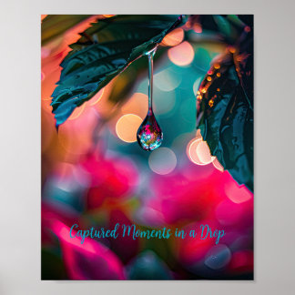 Poster Dewdrop Vibrante: Reflexões da Natureza em Cor
