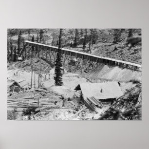 Póster Dewey Dourado Mine na Montanha Thunder, Idaho