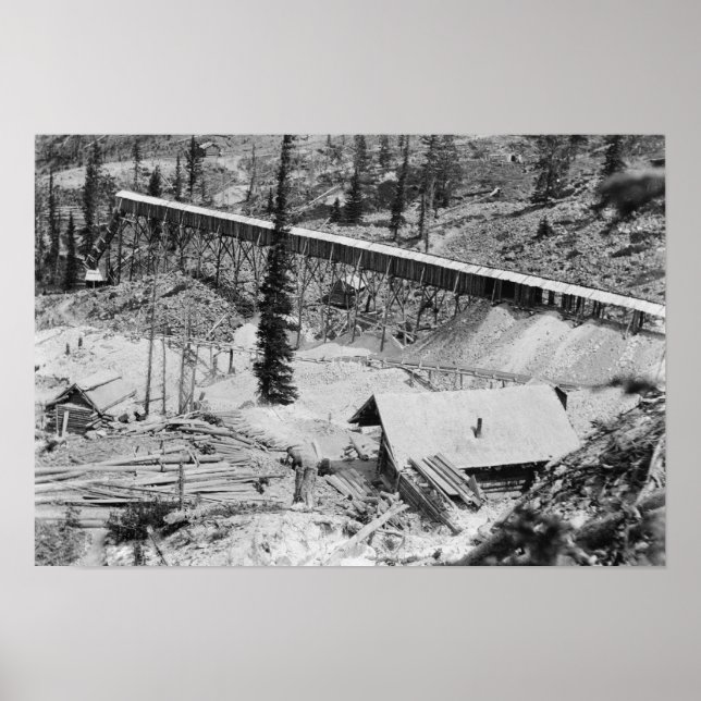 Póster Dewey Dourado Mine na Montanha Thunder, Idaho (Frente)